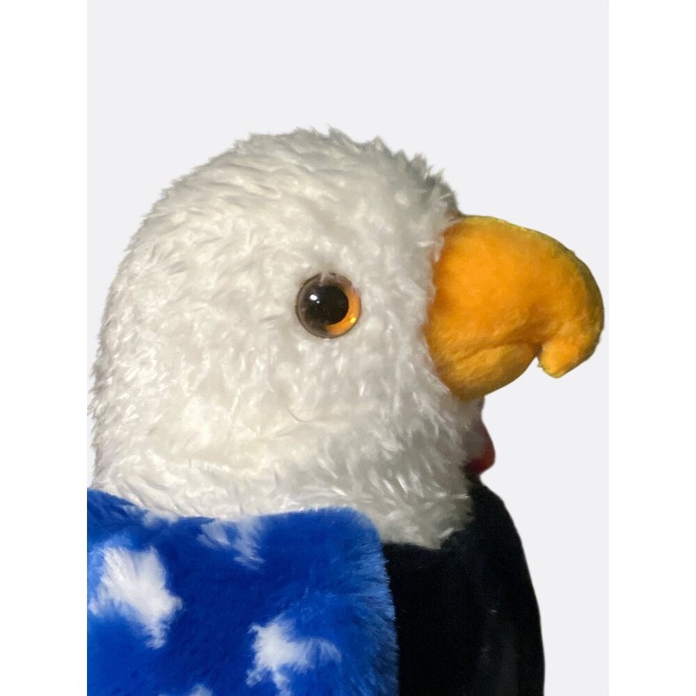 Ty Beanie Buddies Soar Bald Eagle Plush With Patriotic Stripes And Blue Stars - Picture 5 of 11